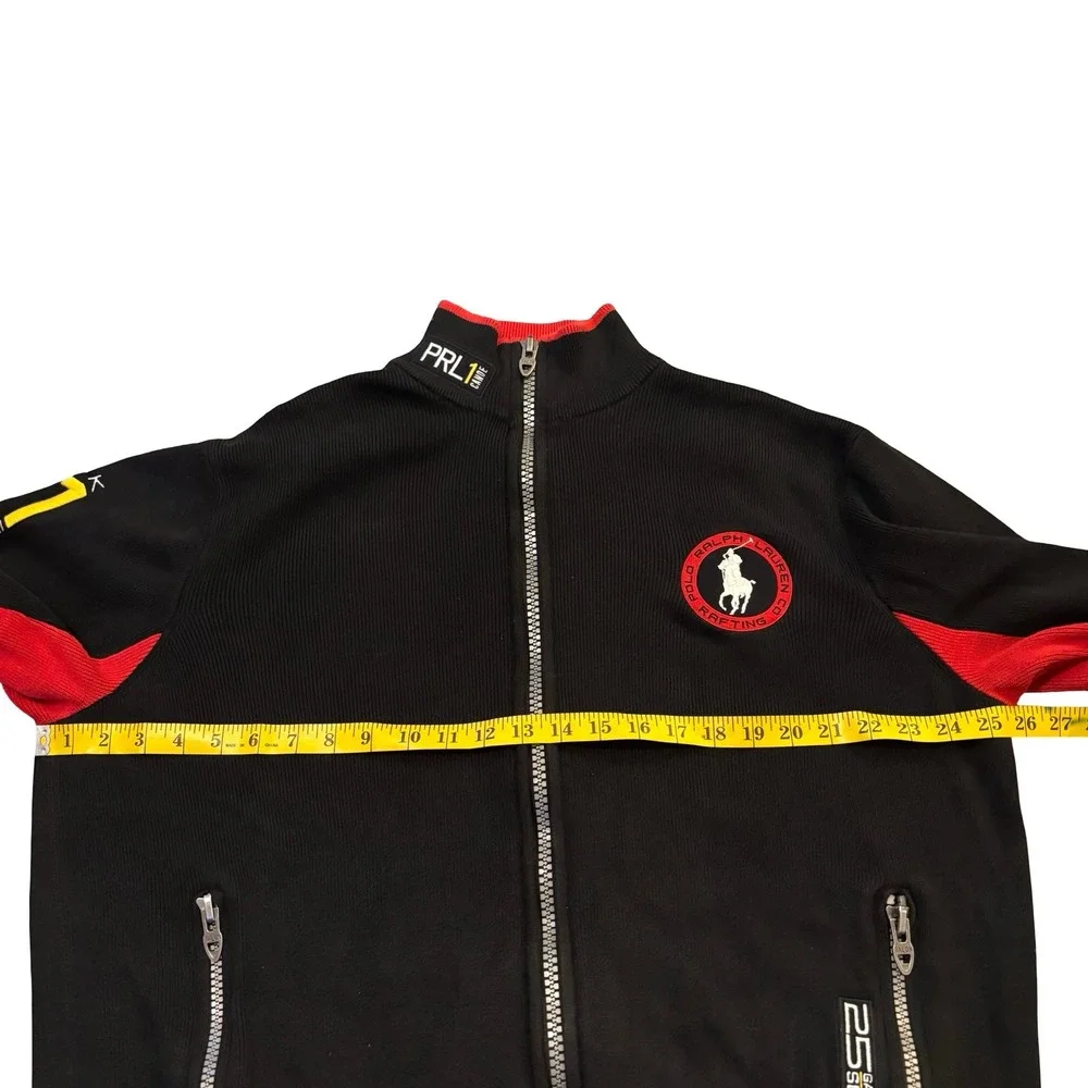 Polo Ralph Lauren Rafting Co Track Jacket Mens XXL Black Red Kayak Slalom Zip